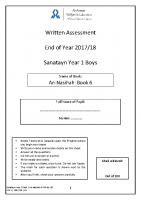 SY1 Boys An-Nasihah 6 P26-125 EOY 2017-18 LN