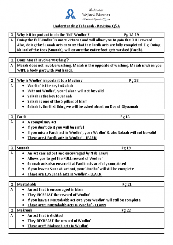 Understanding Taharah – Q&A