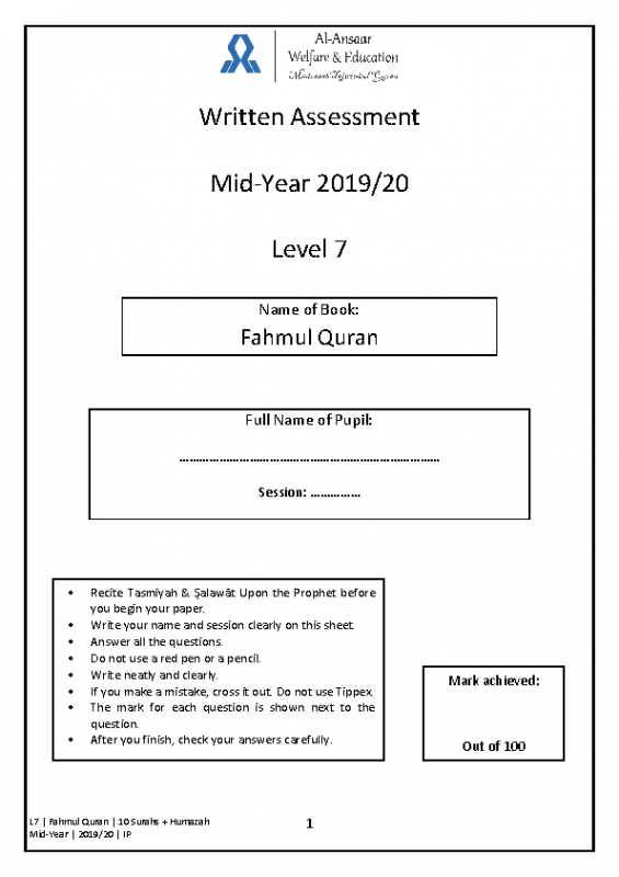 L7 | Mid-Year 2019-20