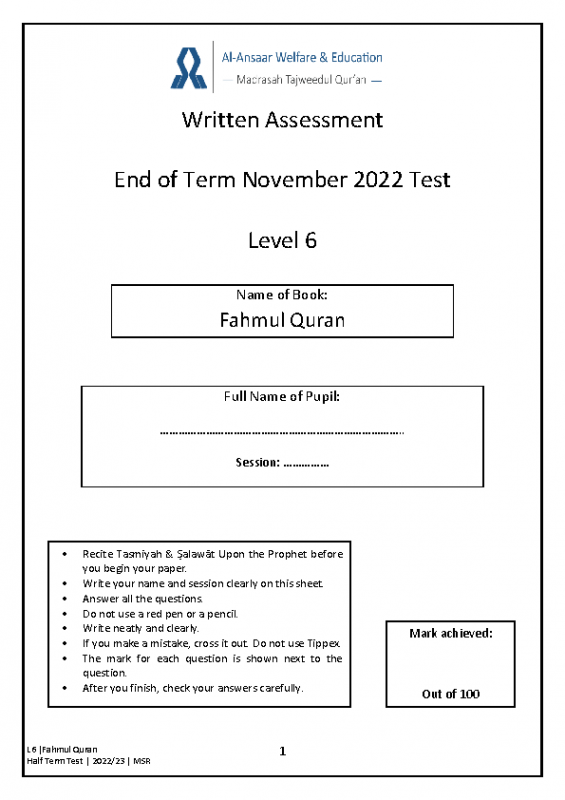 L6 | Half Term 2022-23
