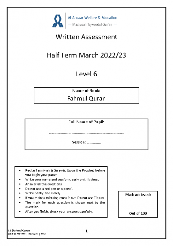 L6 | Term Test 2022-23
