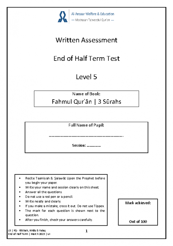 L5 | Term Test 2022-23