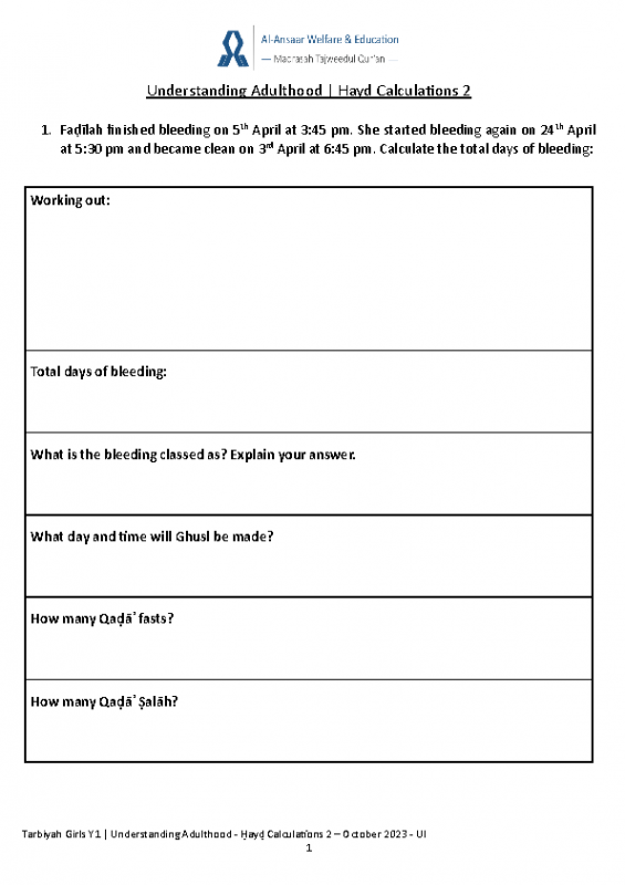 Hayd Calculations 2
